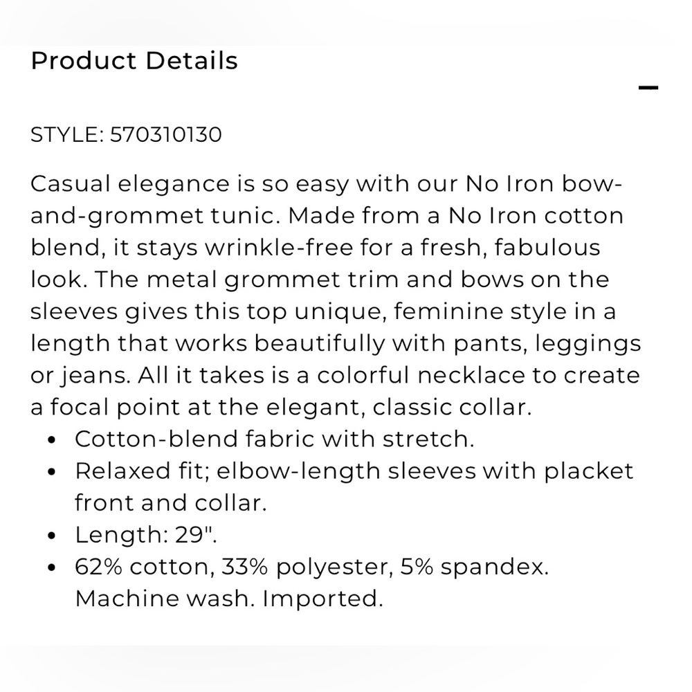 Chico’s Bow & Grommet Tunic - Picture 5 of 5